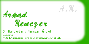 arpad menczer business card